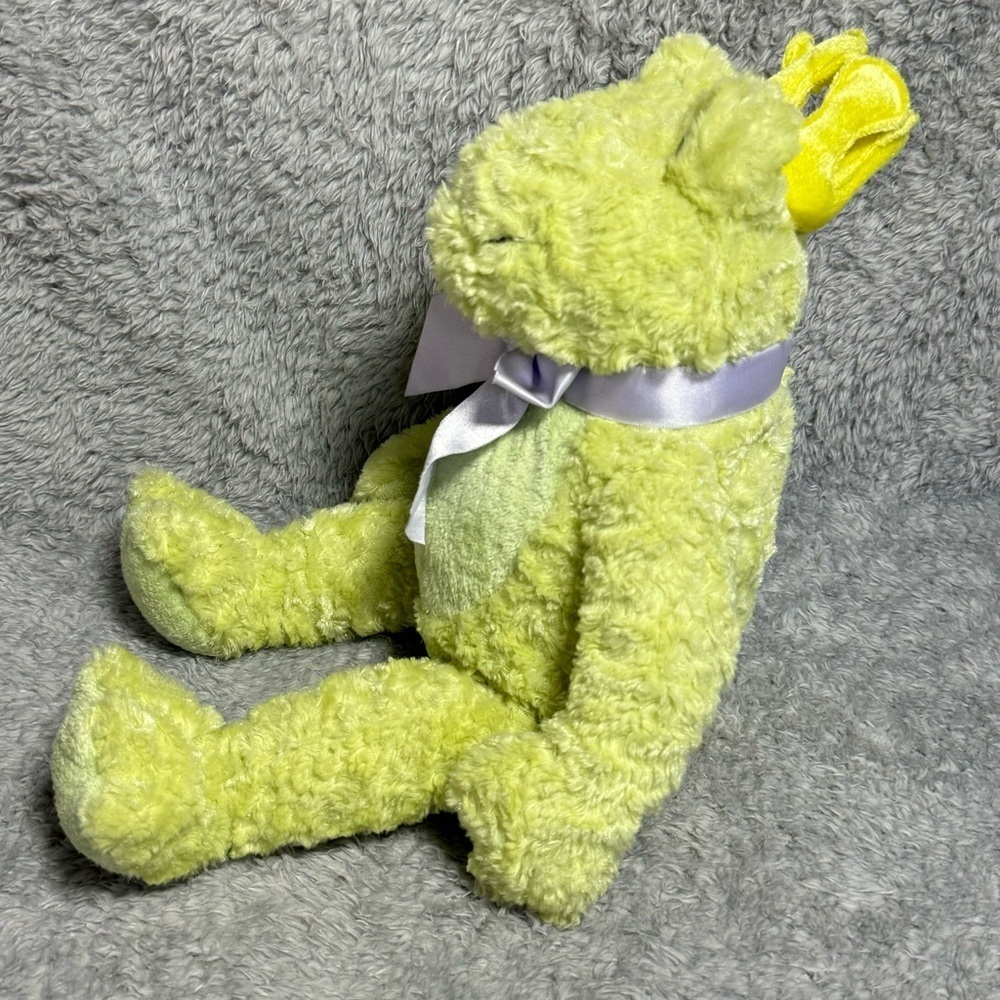 Wendy Bellissimo Green Frog Plush Stuffed Animal 16” Soft Cuddle Toy Satin Bow - Picture 4 of 8